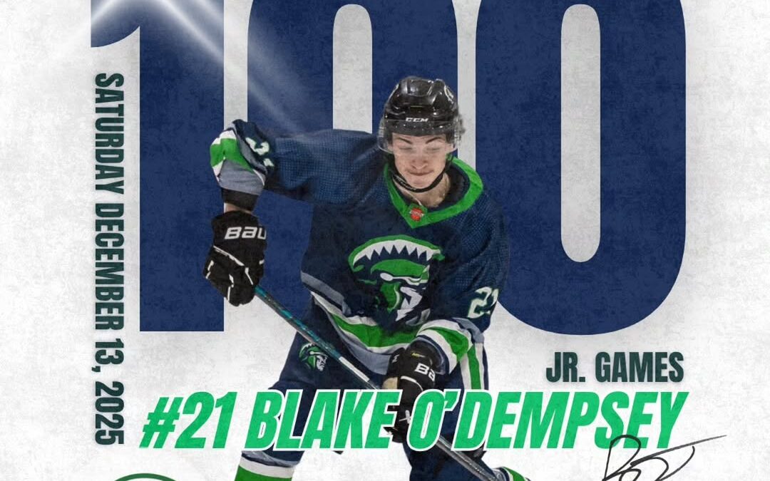 @threehillstitans #21 Blake O’Dempsey plays his 100th Jr. game tomorrow!